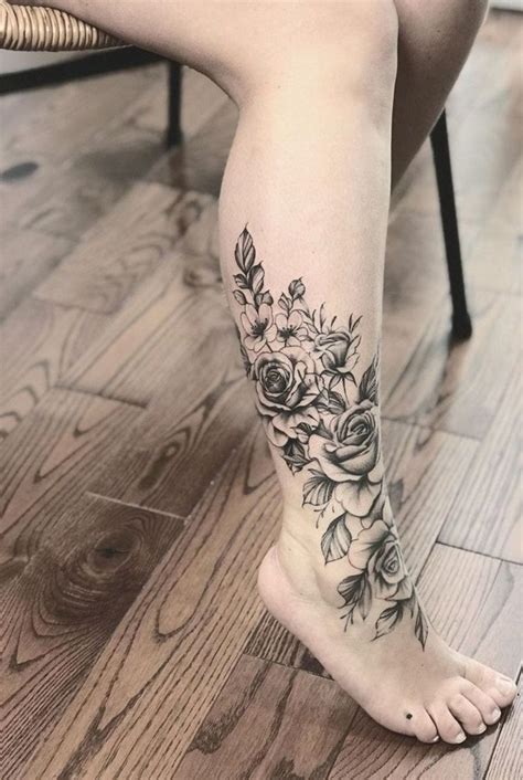 pretty side calf tattoos for females